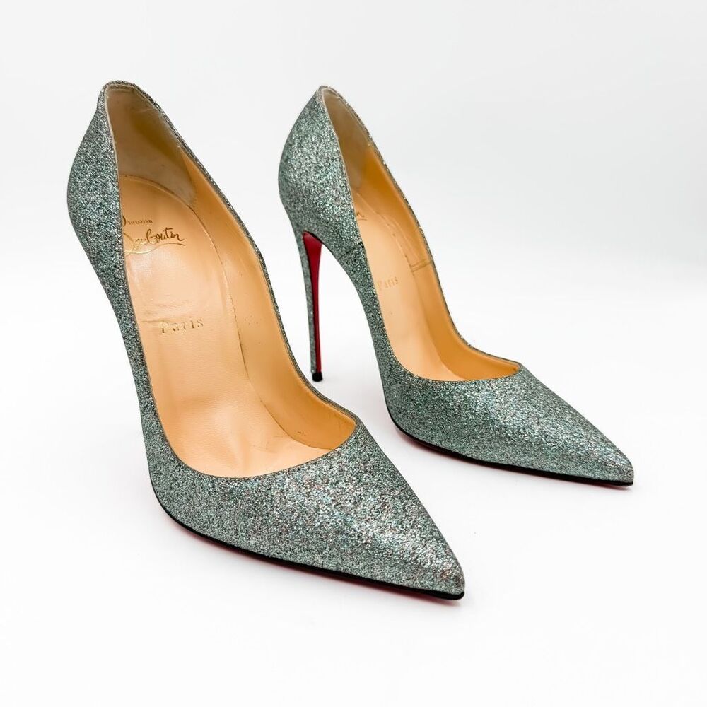 Christian Louboutin So Kate 120 Glitter Mini Pumps High Heels EU 39.5 US 9.5 - Picture 2 of 13